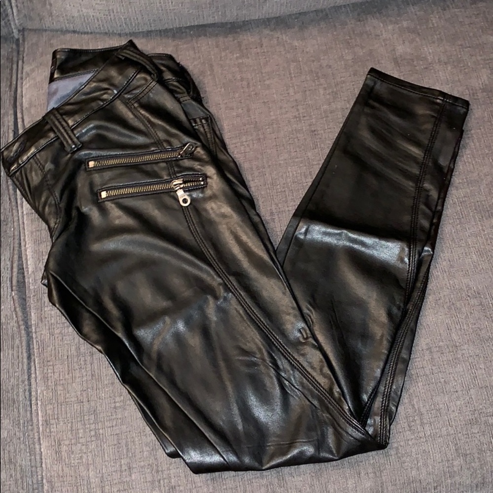 Black pleather jeans